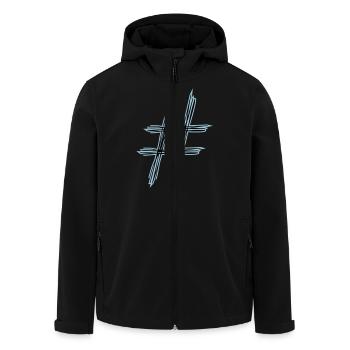 hashtag # - Recycelte Männer Softshell-Jacke von Stanley/Stella - Schwarz - Vorne - AI Model Male 185 light (185cm)