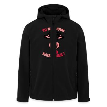 do you moo cow shit phrase - Men’s Recycled Softshell Jacket by Stanley/Stella - black - Front - AI Model Male 185 light (185cm)