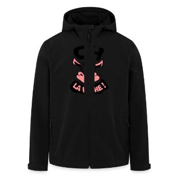 oh cow phrase citation exclamat - Men’s Recycled Softshell Jacket by Stanley/Stella - black - Front - AI Model Male 185 light (185cm)
