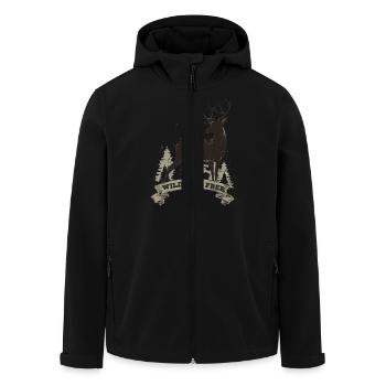 Wild and free - Men’s Recycled Softshell Jacket by Stanley/Stella - black - Front - AI Model Male 185 light (185cm)