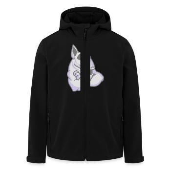 Bullterrier-Maskottchen 3c - Recycelte Männer Softshell-Jacke von Stanley/Stella - Schwarz - Vorne - AI Model Male 185 light (185cm)