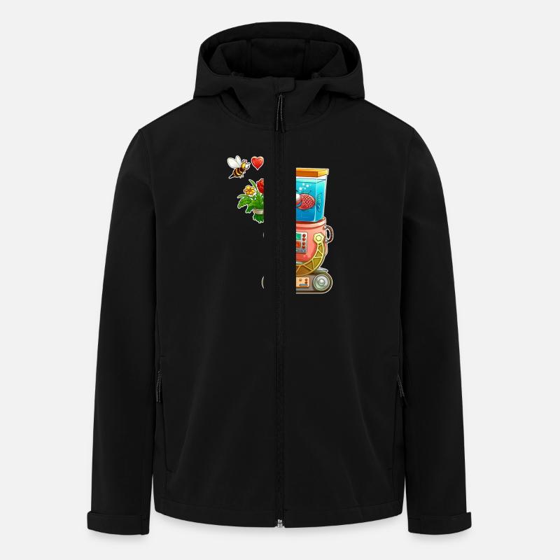 Robot in Love - Recycelte Männer Softshell-Jacke von Stanley/Stella - Schwarz
