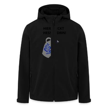 Hier steckt Hessen drin! - Recycelte Männer Softshell-Jacke von Stanley/Stella - Schwarz - Vorne - AI Model Male 185 light (185cm)