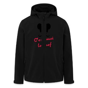 C'est moi le chef - Veste softshell homme en polyester recyclé Stanley/Stella - noir - Devant - AI Model Male 185 light (185cm)