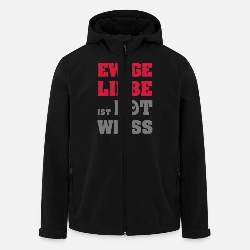 Ewige Liebe ist Rot-Weiss - Recycelte Männer Softshell-Jacke von Stanley/Stella - Schwarz