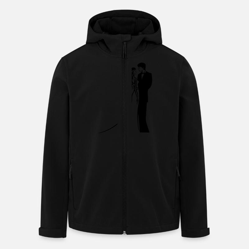 Mariage heureux mariage - Veste softshell homme en polyester recyclé Stanley/Stella - noir