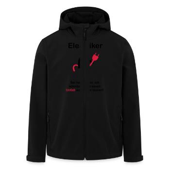 Elektriker - Ich könnte es wie einen Unfall - Recycelte Männer Softshell-Jacke von Stanley/Stella - Schwarz - Vorne - AI Model Male 185 light (185cm)