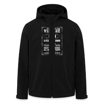 PREMIUM VINTAGE 1964 - Men’s Recycled Softshell Jacket by Stanley/Stella - black - Front - AI Model Male 185 light (185cm)