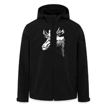Elch - Moose - Recycelte Männer Softshell-Jacke von Stanley/Stella - Schwarz - Vorne - AI Model Male 185 light (185cm)