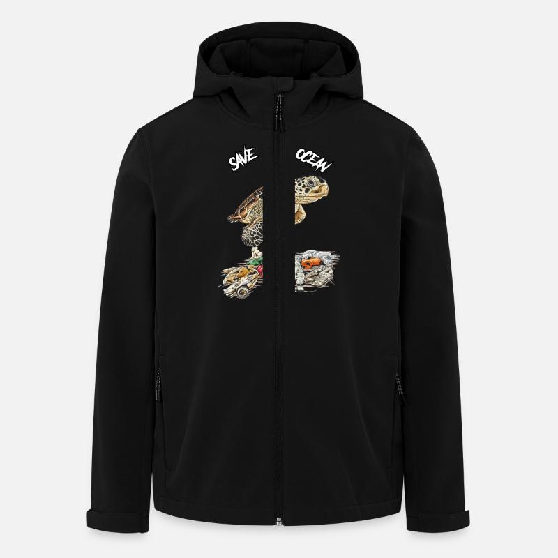 Save the ocean // Pollution - Men’s Recycled Softshell Jacket by Stanley/Stella - black