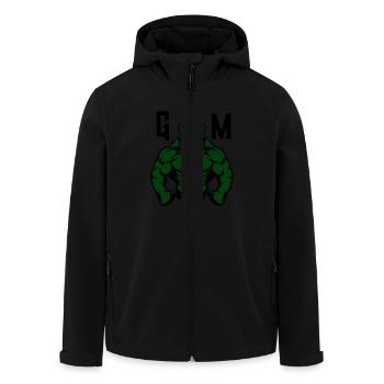 bär comic gym beast - Recycelte Männer Softshell-Jacke von Stanley/Stella - Schwarz - Vorne - AI Model Male 185 light (185cm)