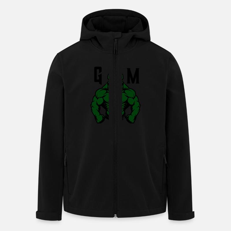bär comic gym beast - Recycelte Männer Softshell-Jacke von Stanley/Stella - Schwarz