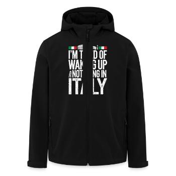 Longing for Italy - Men’s Recycled Softshell Jacket by Stanley/Stella - black - Front - AI Model Male 185 light (185cm)