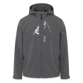 Silhouette de chat - Veste softshell homme en polyester recyclé Stanley/Stella - charbon - Devant - AI Model Male 185 light (185cm)