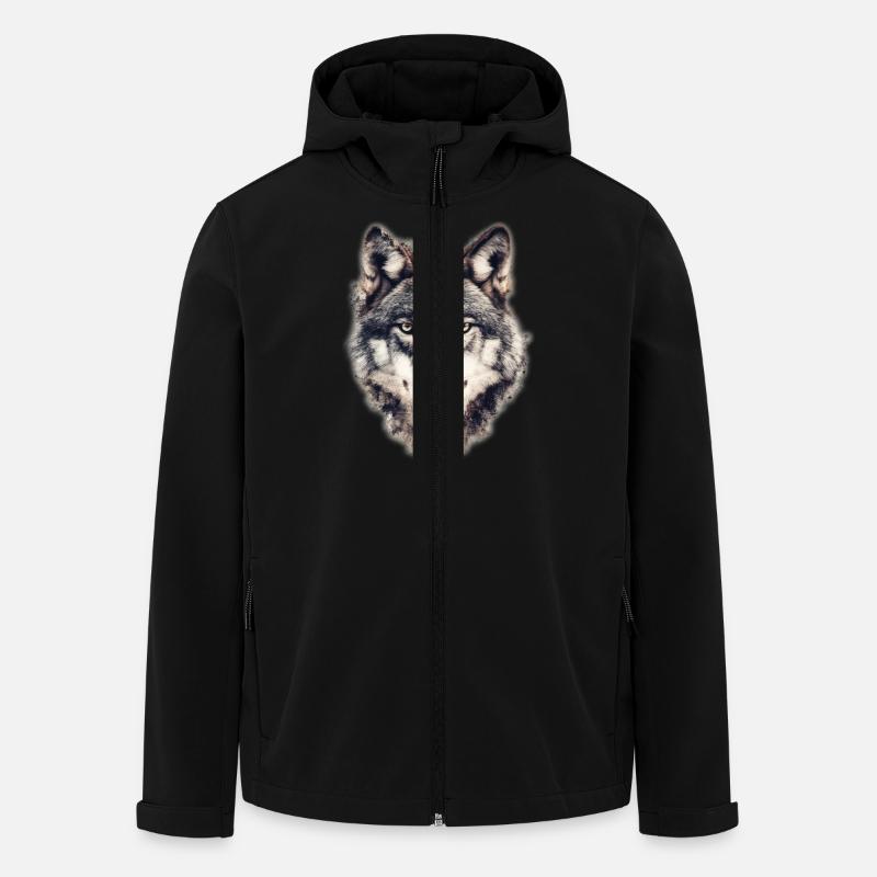 Visage de loup - Veste softshell homme en polyester recyclé Stanley/Stella - noir