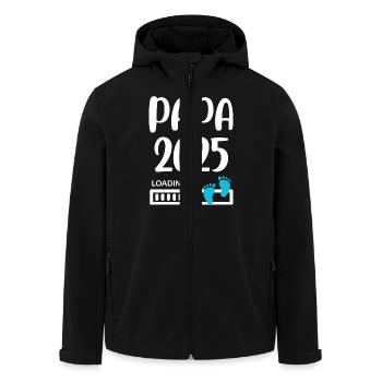 Papa 2025 idée annonce grossesse garçon - Veste softshell homme en polyester recyclé Stanley/Stella - noir - Devant - AI Model Male 185 light (185cm)