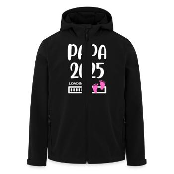 Papa 2025 idée annonce grossesse fille - Veste softshell homme en polyester recyclé Stanley/Stella - noir - Devant - AI Model Male 185 light (185cm)