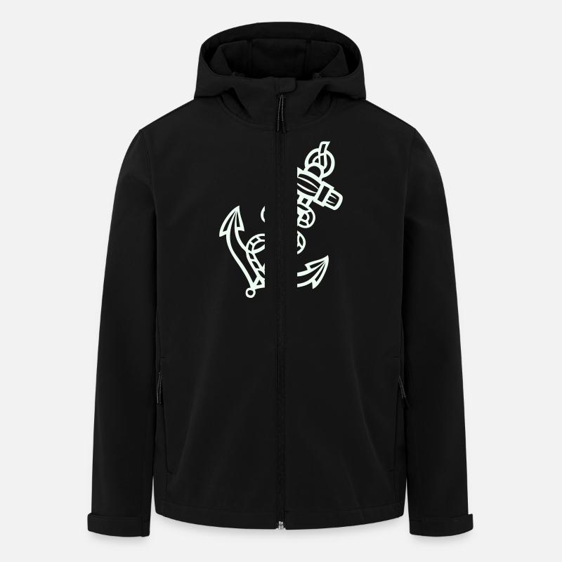 Anchor icon - Men’s Recycled Softshell Jacket by Stanley/Stella - black