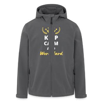 Keep Calm and Work Hard - Men’s Recycled Softshell Jacket by Stanley/Stella - anthracite - Front - AI Model Male 185 light (185cm)