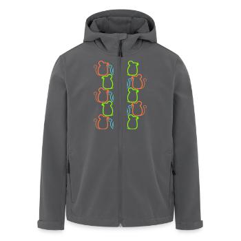 Many Mice Pattern Rows Party Cute Gang Team - Men’s Recycled Softshell Jacket by Stanley/Stella - black - Front - AI Model Male 185 light (185cm)