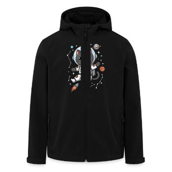 Space Cat - Men’s Recycled Softshell Jacket by Stanley/Stella - black - Front - AI Model Male 185 light (185cm)