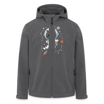 Space Cat - Men’s Recycled Softshell Jacket by Stanley/Stella - anthracite - Front - AI Model Male 185 light (185cm)