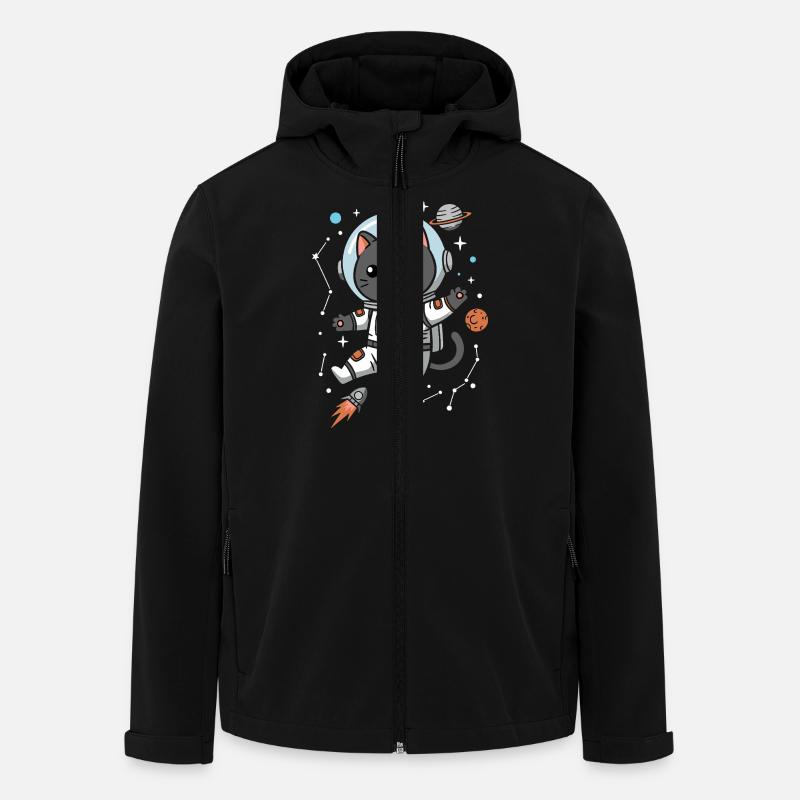 Space Cat - Men’s Recycled Softshell Jacket by Stanley/Stella - black