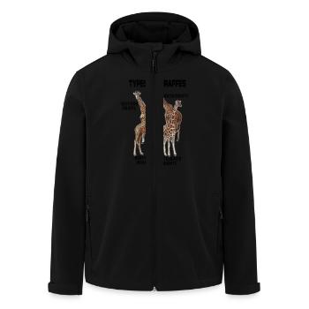 Species of Giraffes Giraffes Of The World - Men’s Recycled Softshell Jacket by Stanley/Stella - black - Front - AI Model Male 185 light (185cm)