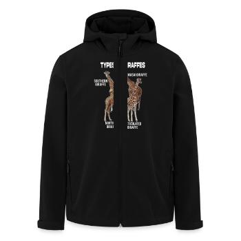 ARTEN VON GIRAFFEN Lustige Giraffenrassen Vintage - Recycelte Männer Softshell-Jacke von Stanley/Stella - Schwarz - Vorne - AI Model Male 185 light (185cm)