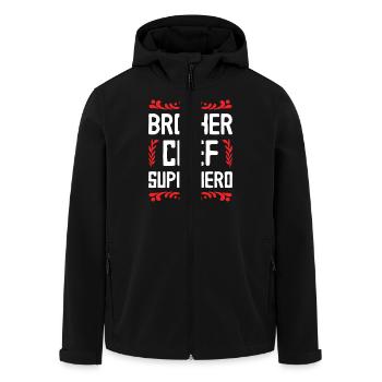 Brother Superhero - Men’s Recycled Softshell Jacket by Stanley/Stella - black - Front - AI Model Male 185 light (185cm)