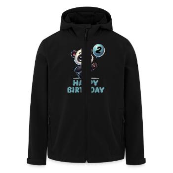 Panda BD Ballon Anniversaire 2 - Veste softshell homme en polyester recyclé Stanley/Stella - noir - Devant - AI Model Male 185 light (185cm)