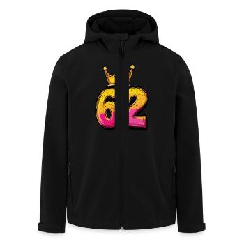 62 Number Jersey Crown - Men’s Recycled Softshell Jacket by Stanley/Stella - black - Front - AI Model Male 185 light (185cm)