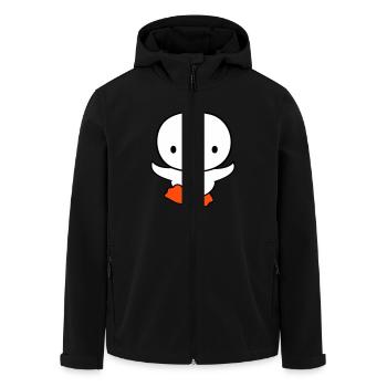 Duck running fast wants to fly cute flutter - Men’s Recycled Softshell Jacket by Stanley/Stella - black - Front - AI Model Male 185 light (185cm)