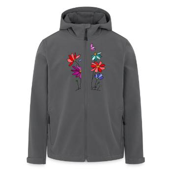 Flowers - Men’s Recycled Softshell Jacket by Stanley/Stella - black - Front - AI Model Male 185 light (185cm)