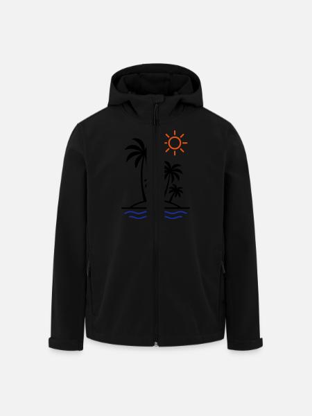 Island Summer Palm Trees - Men’s Recycled Softshell Jacket by Stanley/Stella - black