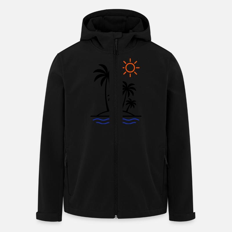 Palmiers d’été de l’île - Veste softshell homme en polyester recyclé Stanley/Stella - noir
