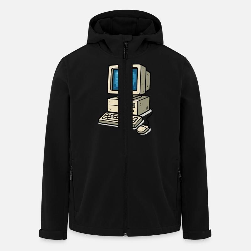 computer old school - Recycelte Männer Softshell-Jacke von Stanley/Stella - Schwarz