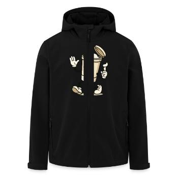 eiscreme becher comic - Recycelte Männer Softshell-Jacke von Stanley/Stella - Schwarz - Vorne - AI Model Male 185 light (185cm)