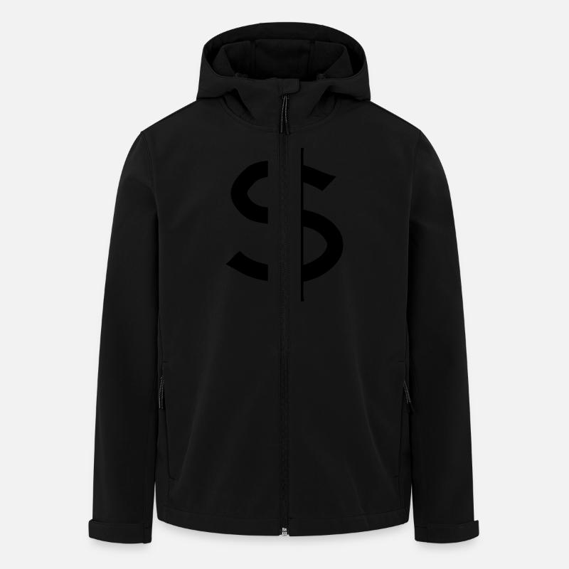 dollar symbol - Veste softshell homme en polyester recyclé Stanley/Stella - noir