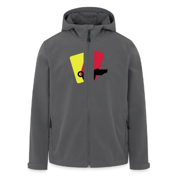 shiri equipment / referee stuff (2c) - Men’s Recycled Softshell Jacket by Stanley/Stella - black - Front - AI Model Male 185 light (185cm)