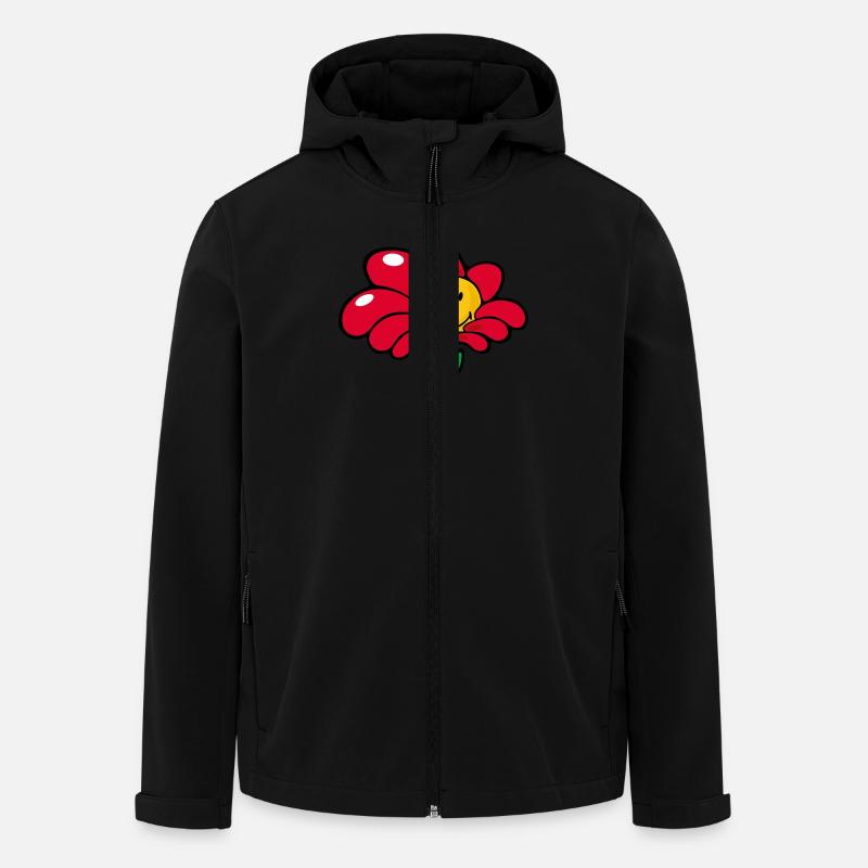 Smiley Flower - Men’s Recycled Softshell Jacket by Stanley/Stella - black