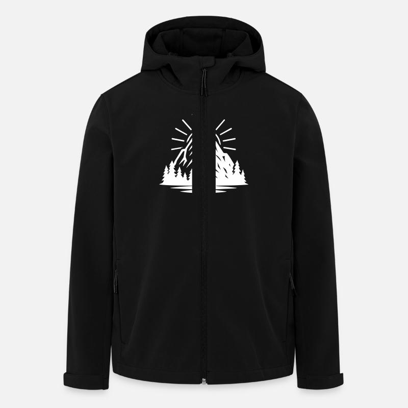Mountain Forest Icon - Men’s Recycled Softshell Jacket by Stanley/Stella - black