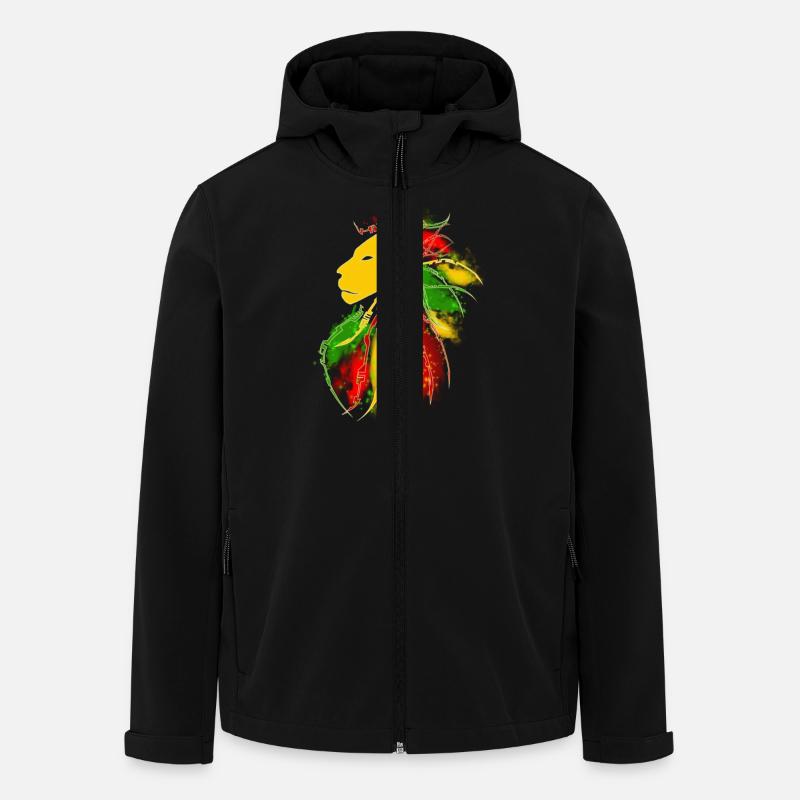 lion_rasta_dread - Recycelte Männer Softshell-Jacke von Stanley/Stella - Schwarz