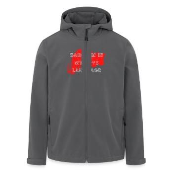 Sarcasm Love Language - Men’s Recycled Softshell Jacket by Stanley/Stella - black - Front - AI Model Male 185 light (185cm)