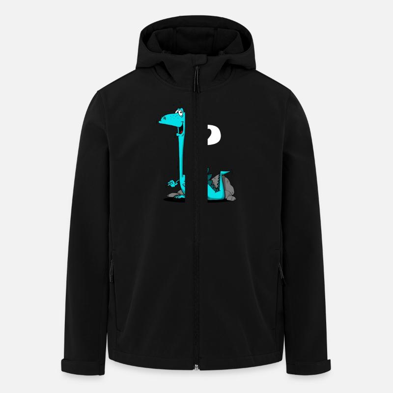 Dino mit Herz - Recycelte Männer Softshell-Jacke von Stanley/Stella - Schwarz