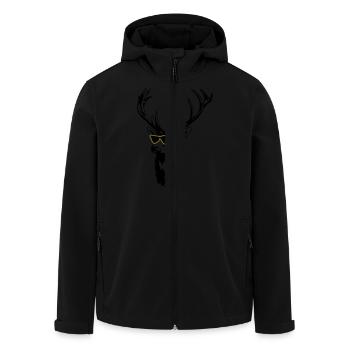 Après-ski - Hirsch - Apres ski - Pistenhirsch - Recycelte Männer Softshell-Jacke von Stanley/Stella - Schwarz - Vorne - AI Model Male 185 light (185cm)