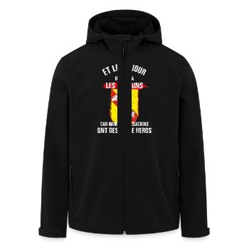 Au 8eme jour, Dieu créa les lorrains - Veste softshell homme en polyester recyclé Stanley/Stella - noir - Devant - AI Model Male 185 light (185cm)
