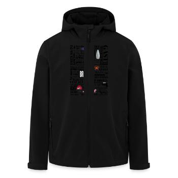 LES MOTS DE LA BRETAGNE - Breizh - BZH -2 - Veste softshell homme en polyester recyclé Stanley/Stella - noir - Devant - AI Model Male 185 light (185cm)
