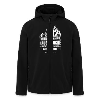 Feuerwehr Hausbesuche 112 - Recycelte Männer Softshell-Jacke von Stanley/Stella - Schwarz - Vorne - AI Model Male 185 light (185cm)