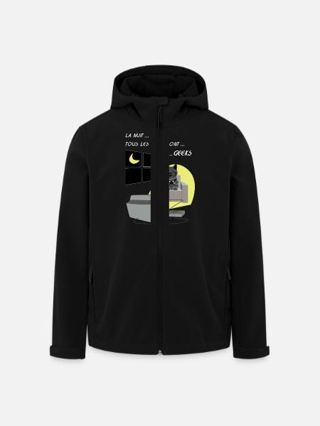chats geeks - Veste softshell homme en polyester recyclé Stanley/Stella - noir